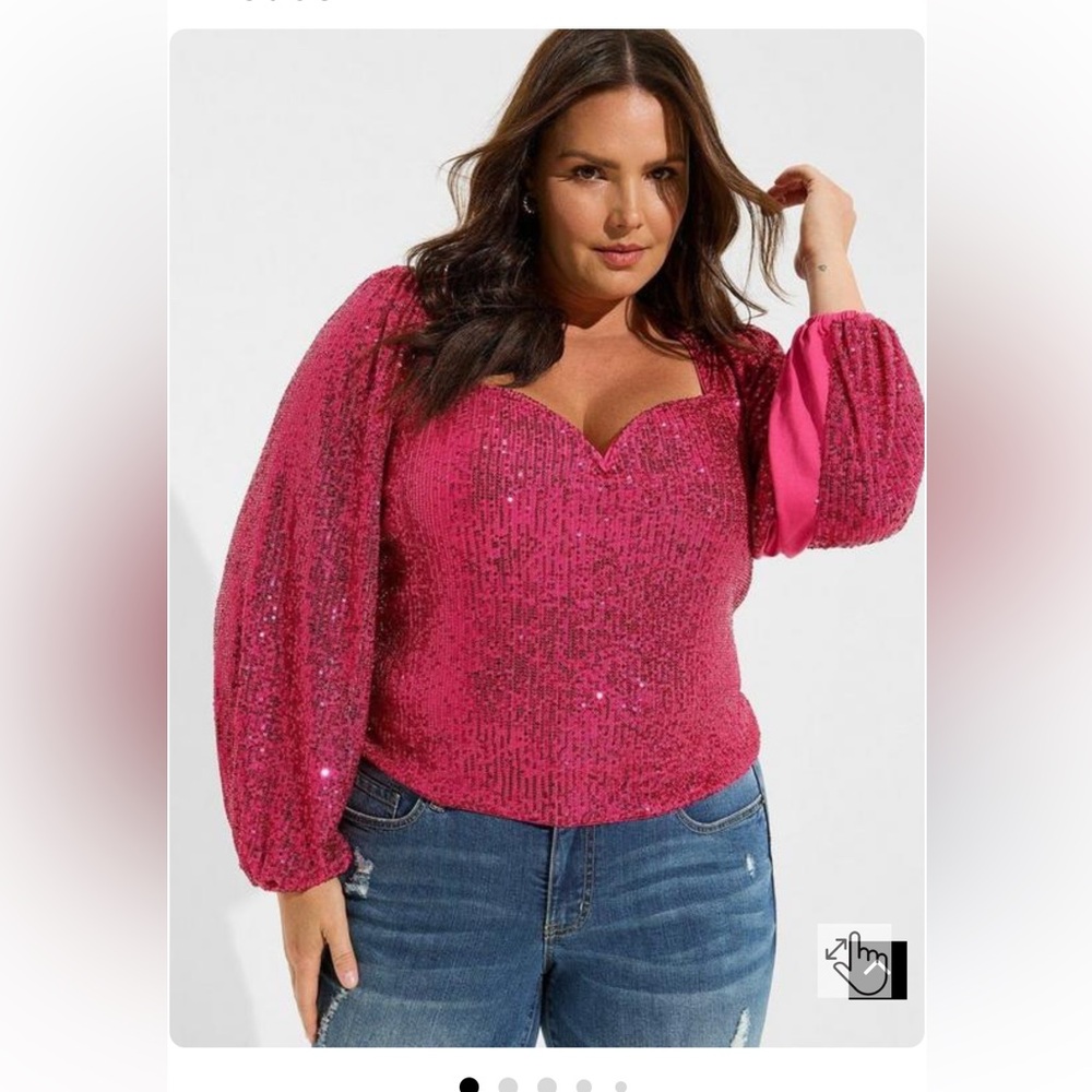 Torrid Sequin heart shaped blouse